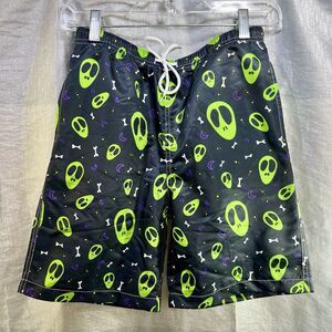 ALIEN Beach Ocean Pool Swim Shorts Bathing Suit Lined Drawstring Boys XL (14-16)
